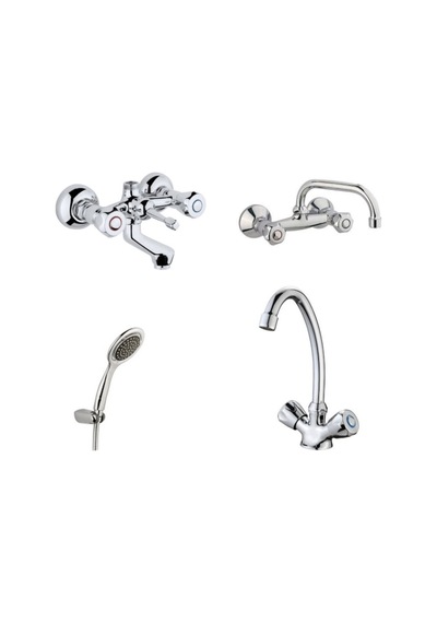 Erce Klasik Banyo Lavabo + Eviye Bataryası Duş Takımı