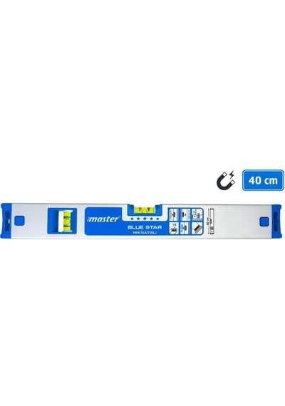 Master 506890 Blue Star Mıknatıslı Su Terazisi 40 Cm
