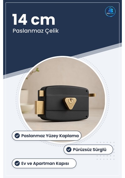 Oval Dış Kapı Kilidi 14 Cm Paslanmaz Çelik Kilit Ev Apartman Ofis