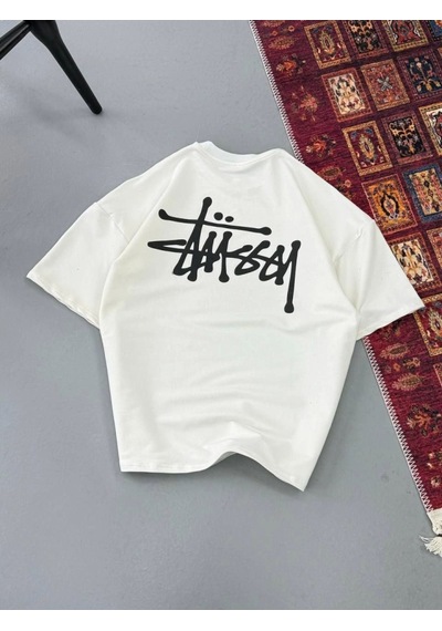 Modi Erkek Baskılı Oversize T-shirt - Beyaz