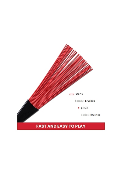 Vic Firth Baget Fırça Çift Jazz Rake Plastik , Çap: 0.605"