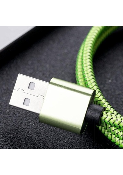 Micro Usb Hasır Metal Ipli Android Hızlı Şarj Data Kablosu