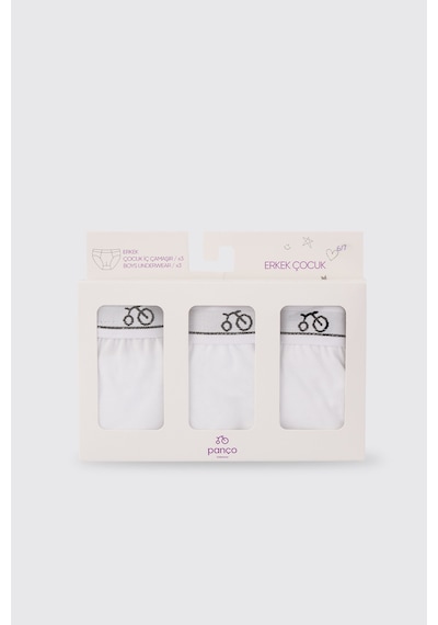 Panço Erkek Çocuk Beyaz 3'lü Slip Seti 2502BK14017