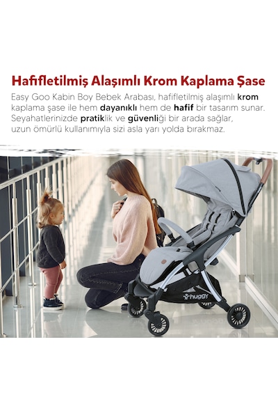 Huggy Easy Go Kabin Boy Otomatik Katlanır Bebek Arabası