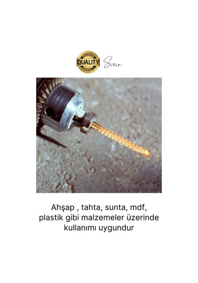 Premium Çok Amaçlı 3'lü Freze Matkap Uç Seti Ahşap Tahta Delme Titanyum Kanal Açma Sunta Mdf Oyma