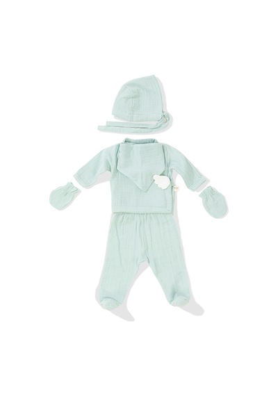Wellgro Angel Wings Hastane Çıkışı Müslin 5'li Yeni Doğan Seti-Mint