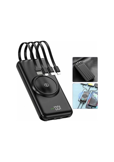 Mey İthalat Wireless Powerbank 10000 Mah Led Ekranlı Dahili Kablolu Hızlı Şarj Diğer 06693271