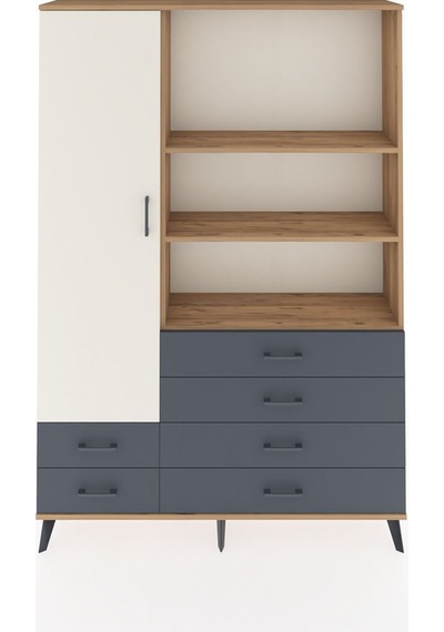 Arges Dolap 7 Raflı 6 Çekmeceli Tek Kapaklı 132x30x195 Çam-aytaşı/antrasit Aytası/antrasıt Arges Dolap 7 Raflı 6 Çekmeceli Tek Kapaklı 132x30x195 Çam-aytaşı/antrasit Aytası/antrasıt