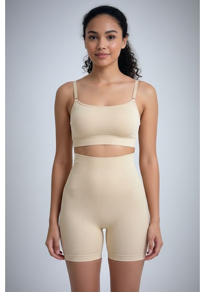 Fit Women Paçalı Korse Bel Ve Basen , Bel ı Kalça Yüksek Bel Korse 2050 Bej