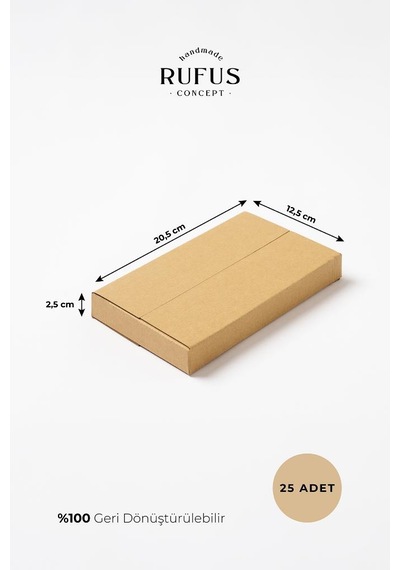 20,5x12,5x2,5cm Kraft Koli 25 Adet Diğer