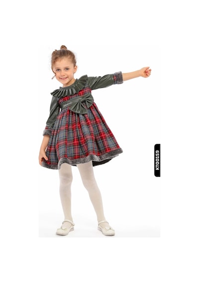 Xo Kids Kız Çocuk Elbise 4-12 Yaş 1608 Haki