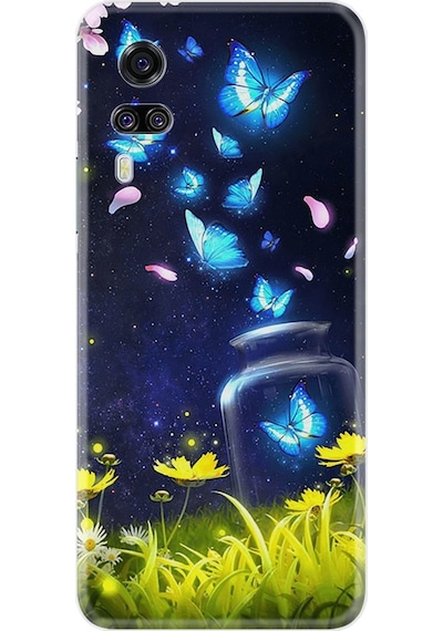 Vivo Y51 Kilif Desenli Silikon Neon Butterflys 511808316