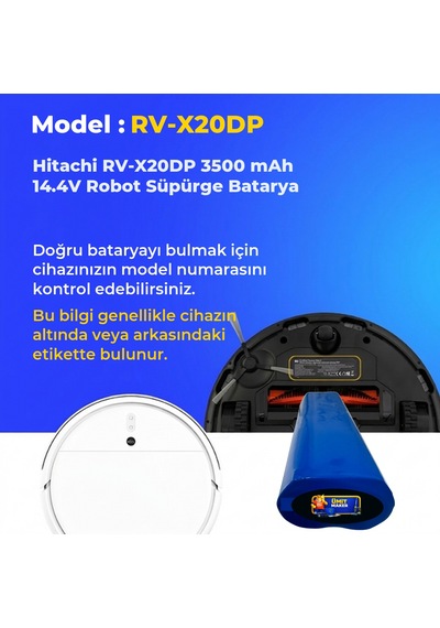 Hitachi Rv-x20dp 3500 Mah 14.4v Robot Süpürge Batarya