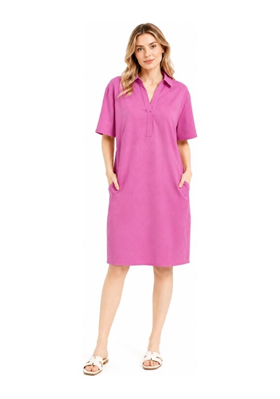 Neden Tekstil Kadın Regular Kesim Kısa Kollu Tunik Elbise - Pembe