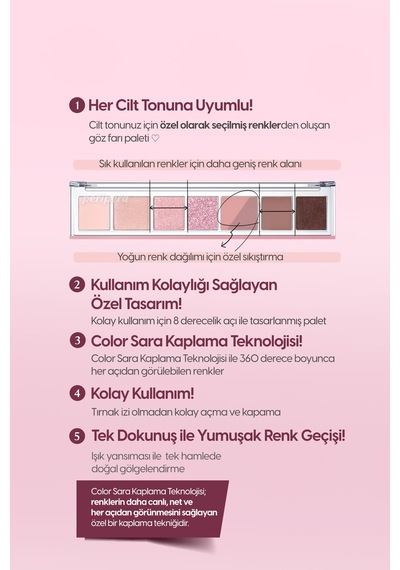 Perıpera All Take Mood Palette 008 Burgundy But With Peach Flower