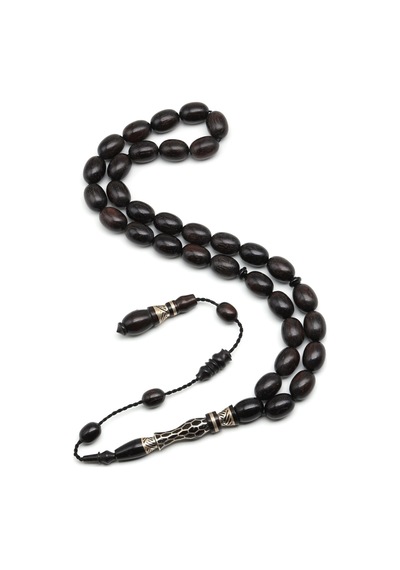 İşlemeli Kuka Ağacı Tesbih 8 X 11 Mm Beyzi Kesim - T-1908