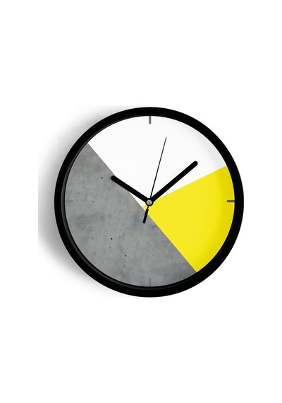 Soyut - Bohem - Geometrik Temalı Modern Duvar Saati - 25cm - Önü Camlı Siyah Kasa - Sessiz Mekanizma-jh0536 Siyah