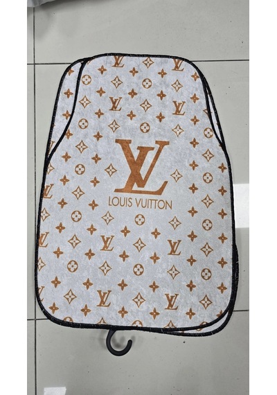 Lv Turuncu Beyaz Desen Kaymaz Taban Dekoratif Oto Halı Paspas Üniversal Yıkanabilir Her Araca Uyumlu