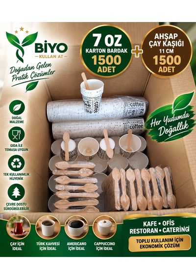 Karton Bardak 1500 Adet Çay Kaşık 1500 Adet Diğer