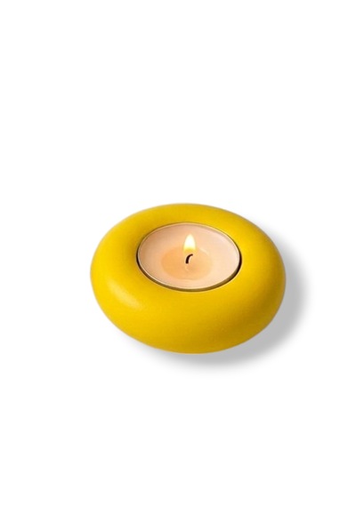 Sarı Kırmızı Mumluk Seti El Yapımı Dekoratif Tealight Mumluk Sarı Kırmızı