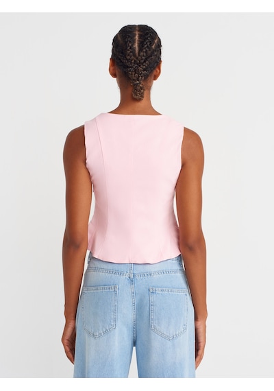 Dilvin 50860 Peplum Korse Top-toz Pembe Toz Pembe