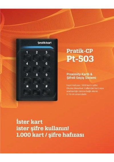 Pratikkart Cp Pt-503 Şifreli Ve Kartlı Geçiş Kontrol Sistemi