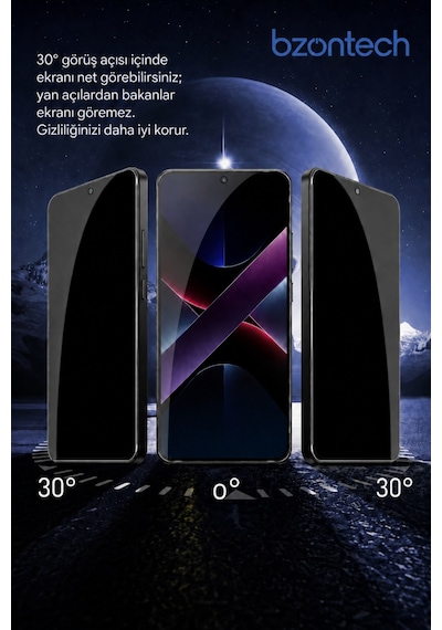 Poco X7 Pro Uyumlu Hayalet Ekran Koruyucu Gizli Privacy