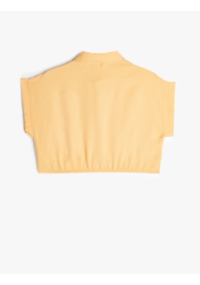 Koton Crop Gömlek Kısa Kollu Cep Detaylı Modal Kumaş Turuncu 4skg60017aw Turuncu