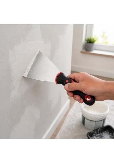 Orret Home Paslanmaz Çelik İnşaat Spatulası Plastik Saplı Macun Spatulası Alçı Boya Kazıma Duvar Tamir Spatulası 100 Mm 001 Siyah