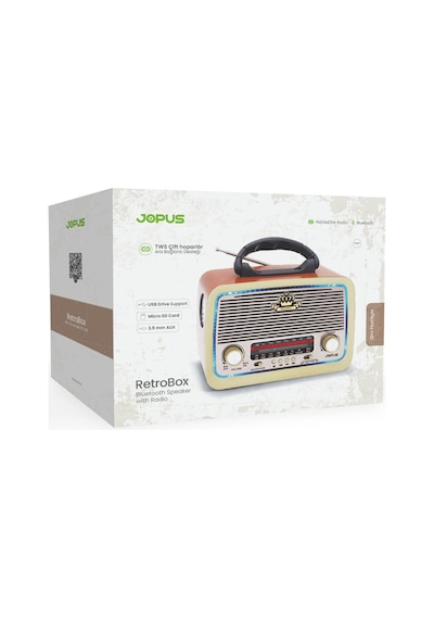 Jopus Retrobox Bluetooth Radyolu Bluetooth Hoparlör