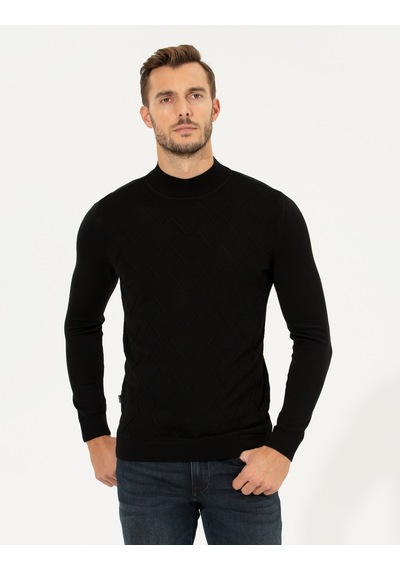 Pierre Cardin Erkek Siyah Triko Kazak 50259865-vr046 Siyah
