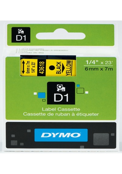 Dymo D1 Şerit Standart 6 Mmx7 Mt Sarı Üzerine Siyah 43618 S0720790 Diğer