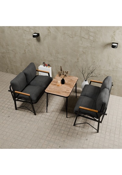 Mb Garden Furnıture Simetri Model, Balkon, Mutfak, Bahçe,cafe,metal Koltuk Takımı,bahçe Takımı,çay Seti, 2+2 Takım+masa Antrasit Gri Mb Garden Furnıture Simetri Model, Balkon, Mutfak, Bahçe,cafe,metal Koltuk Takımı,bahçe Takımı,çay Seti, 2+2 Takım+masa Antrasit Gri