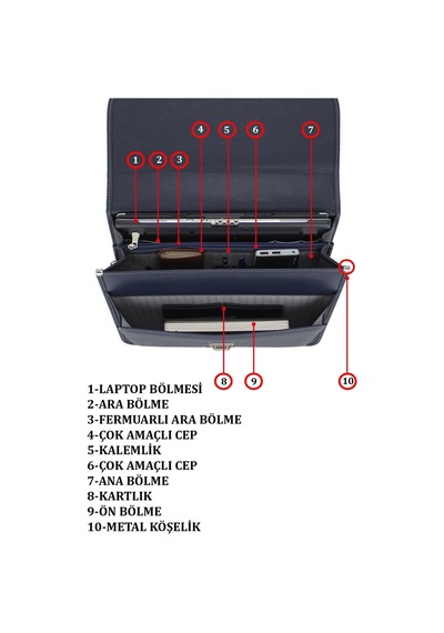 Case Club Laptop Evrak Çantası 14 İnç - 15,6 İnç Kilit Mekanizmalı Omuz Askılı Lacivert