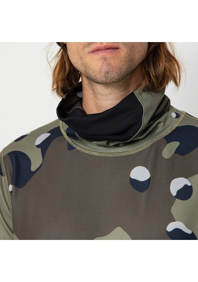 Burton Burton Long Neck Erkek Yeşil İçlik Üst Forest Moss Cookie Camo Haki