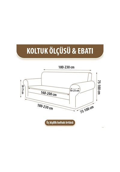 Upmall Bürümcük Koltuk Örtüsü Kanepe Örtüsü 3lü Gri