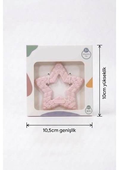 Tr Yıldız Şekilli Diş Kaşıyıcı, Bpa İçermeyen, Kabartılı, Pastel Pembe, 3+ Ay Genel