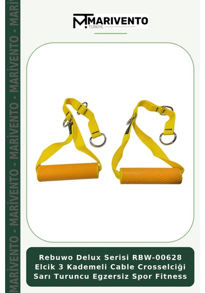 Rebuwo Delux Serisi Rbw-00628 Elcik 3 Kademeli Cable Crosselciği Sarı Turuncu Egzersiz Spor Fitness