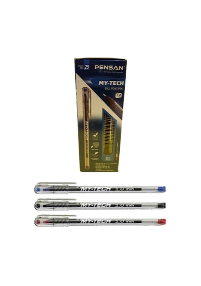 Pensan Tükenmez Kalem My-tech 1.0 Mm İğne Uç Kırmızı 2250 Çok Renkli