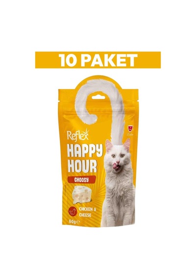 Reflex Happy Hour Tavuk Etli Ve Peynirli Seçici Kediler İçin Kedi Ödülü 10 X 60gr