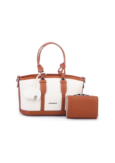 Nas Bag Premium 2 Li Mini Set El Ve Çapraz Çanta İle Cüzdan Takım Taba