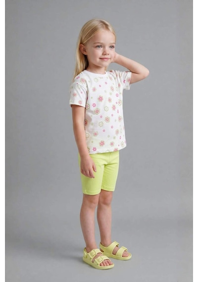 Defacto Çiçek Desenli 2li Beyaz Takım Kız Bebek H7885a526smwt34 Beyaz-wt34