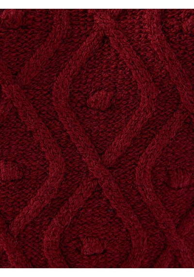 Regular Fit Bordo Kadın Kazak Lf2041596 Burgundy