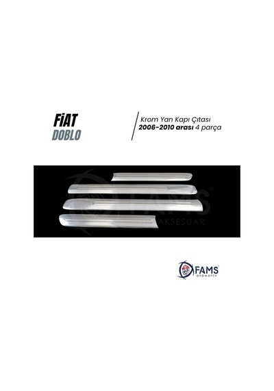 Fiat Doblo Krom Yan Kapı Çıtası Geniş 4 Kapı 2006-2010 P. Çelik