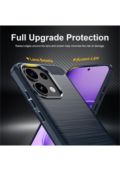 Caseonn Oppo Reno16 F 5g Kılıf Karbon Fiber Desenli Koruyucu Arka Kapak Siyah
