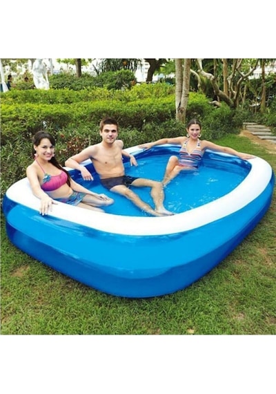 Bestway 54006 Havuz + Pompa + Havuz Örtüsü 262x175x51cm Mavi