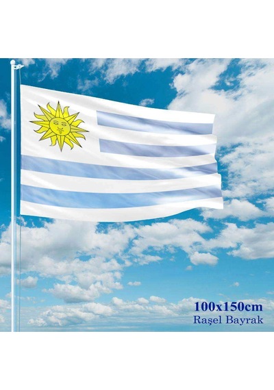 Uruguay Bayrağı - 100x150 Cm 1 Metre X 1,5 Metre - Raşel Kumaş 1