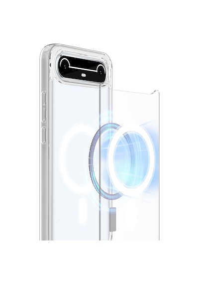 Tecno Spark Slim 4g / Tecno Pova Slim 5g Uyumlu Kılıf Sararmaz Kamera Korumalı Magsafe Mika Sert Parlak Şeffaf Kapak Beyaz