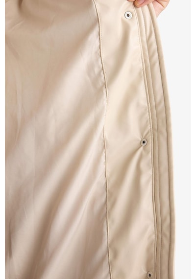 Defacto Su Geçirmez Relax Fit Kapüşonlu Suni Deri Parka F2884ax26sper170 Ekru-er170