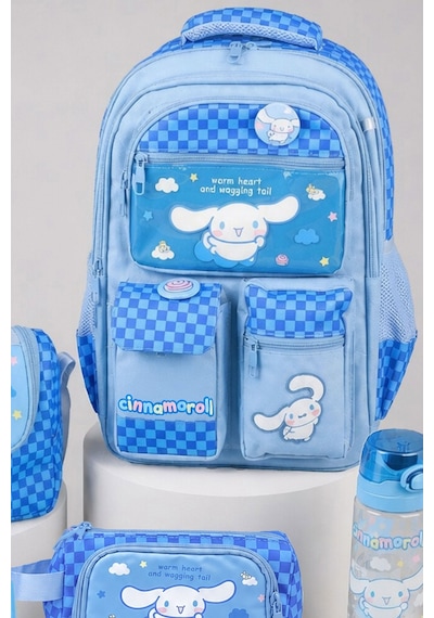 X Dekomus Lisanslı Cinnamoroll Blue Cloud Collection Okul,termoslu Beslenme Ve Kalem Çantası,matara,beslenme Kabı,beslenme Örtüsü Seti Açık Gri